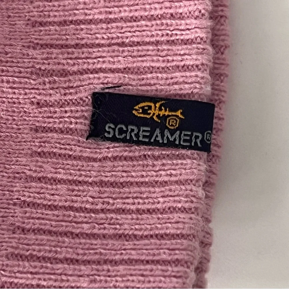 Screamer Child's Knit Beanie Hat Pink & Blue